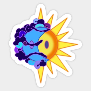 Nighttime Sun and Moon Sticker